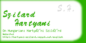 szilard hartyani business card